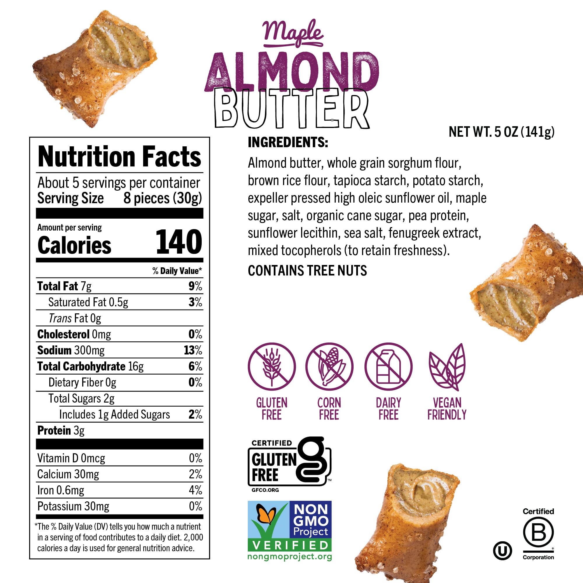 Quinn Maple Almond Butter Filled Pretzel Nuggets Made With Real Ingredients, Whole Grain