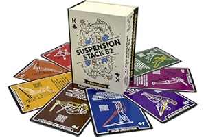 Stack 52 Suspension Exercise Cards. Compatible with All Suspension Trainers. Suspended Bodyweight Resistance Workout Game. Video Instructions Included. Fun Home Fitness Program.