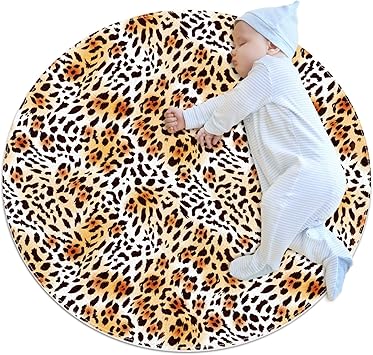 Alfombra de juego Textura de leopardo Alfombras Redondas para Bebés