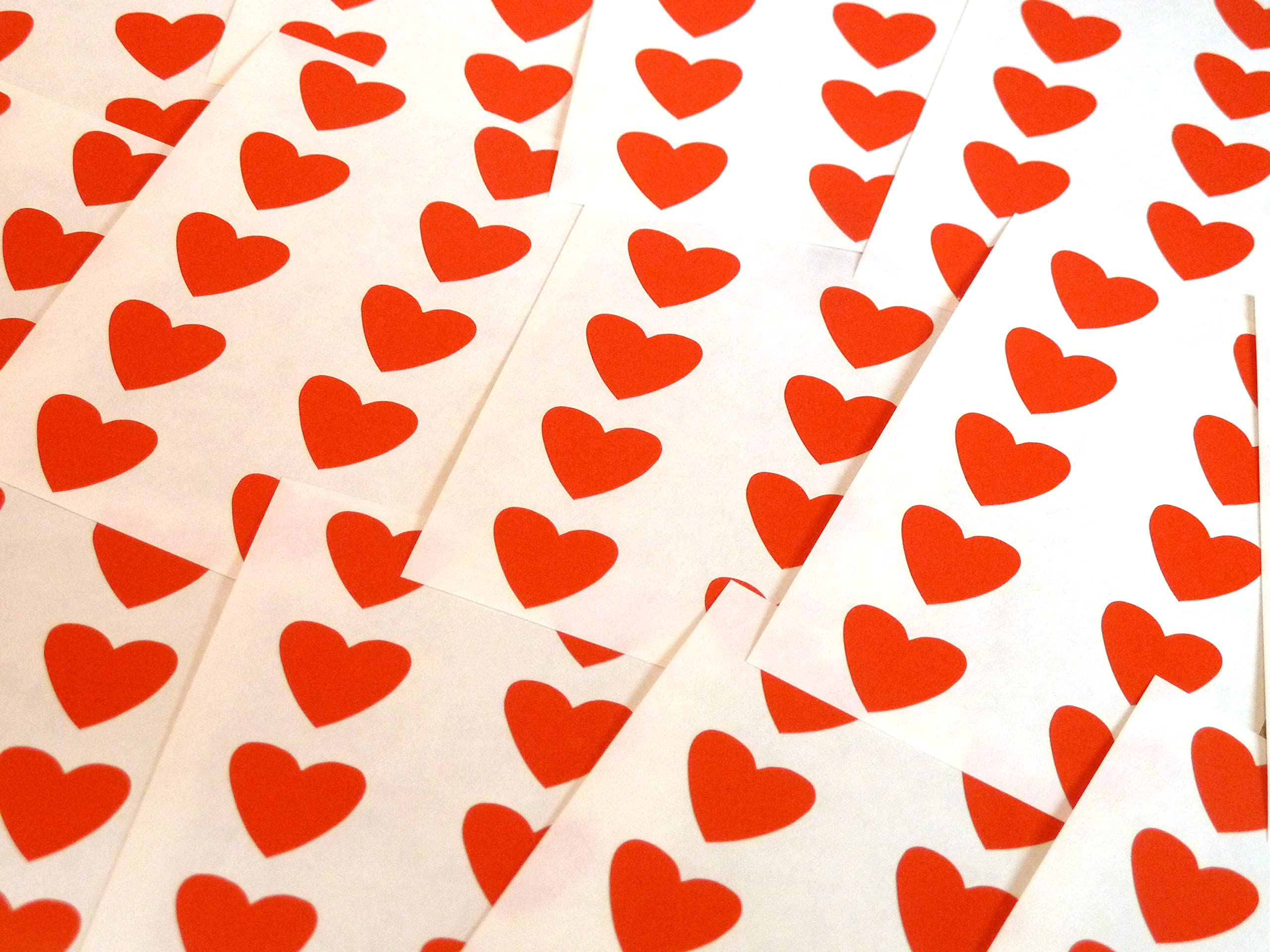 130 Labels, 13x12mm Hearts, Red, Colour Code Stickers, Self-Adhesive Sticky Coloured Hearts
