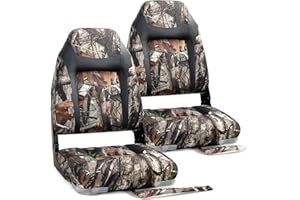 SUNDGORA Deluxe Camo High Back Folding Fishing Boat Seat,Stainless Steel Screws Included