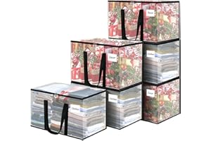 BONOTIE Clear Storage Bags for Clothes, 6 Pack Extra Large Clothing Storage Bags with Reinforced Handle, Storage Containers for Organizing Christmas Decor, Bedding, Blanket, Sheets, Pillows, Toys (Clear)