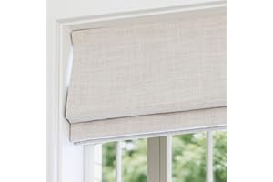 Comodex Cordless Light Filtering Roman Shades, Fabric Shades for Windows, Washable Roman Blinds for Indoor Windows, French Doors, Bedroom, 23W x 64H Inches