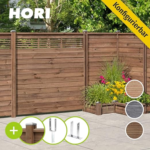 Hori Holz Steckzaun Gardo 180 X 180 Cm I Sichtschutzzaun Steckzaun Gartenzaun Komplettset Massives Kiefernholz I 9x Element I 16 74 M I Natur I Einbetonieren I Ohne Rankelement Amazon De Baumarkt