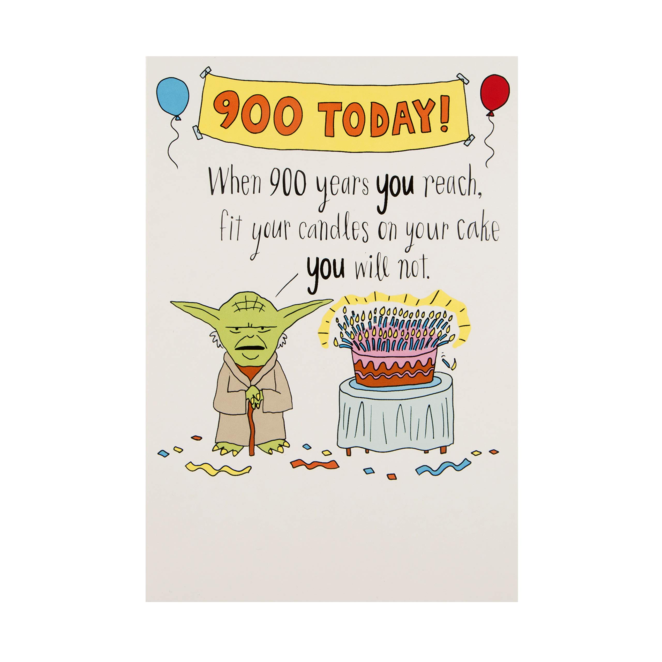 Hallmark Funny Birthday Card - Illustrated Star Wars Yoda Design