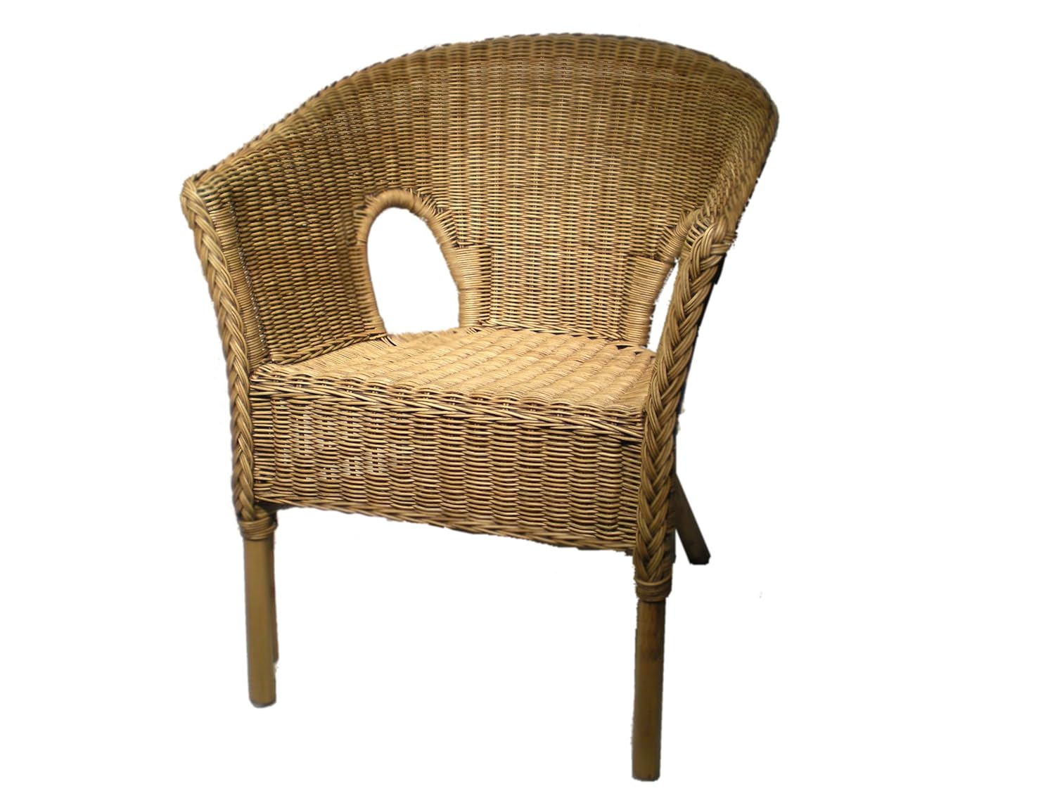 Wicker Loom Style Chair Oak Wash Amazon Co Uk Garden