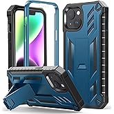 FNTCASE for iPhone 14 Plus Case: Military Grade Drop Proof Rugged Protective Cell Phone Cover with Kickstand & Built-in Protection | Matte Textured Shockproof TPU Hybrid Bumper Cases