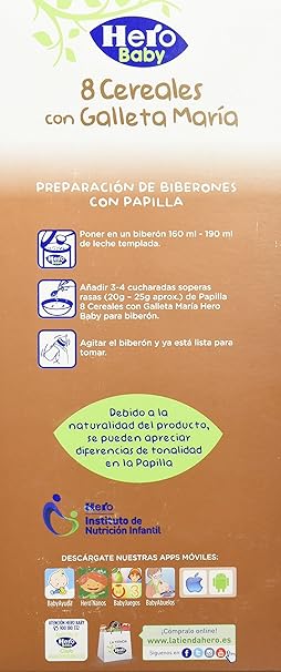 Hero Babynatur - Cereales Con Galleta Maria 1200 g: Amazon.es: Amazon Pantry