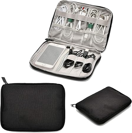 Amazon Co Jp ガジェットポーチ ケーブル収納ポーチ 配線収納 ポーチ トラベルポーチ 旅行 出張 小物入れ Usbメモリ Sdカード Pc周辺小物用収納ポーチ マウス ケーブル イヤホーンコード モバイルバッテリー 充電器 持ち運び便利 ブラック パソコン 周辺機器