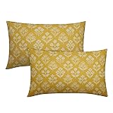 Sivirary Yellow Pillow Covers 12x20 Inch Set of