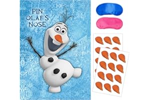 Eazyco Froze Party Supplies, Pin The Nose on Olaf, Games, Large Poster 24PCS Nose Stickers for Frozen Theme Birthday Baby Shower Party Favors Decorations