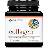 Youtheory Advanced Collagen with Vitamin C - 6,000 mg Hydrolyzed Collagen Peptides & Amino Acids - Hair, Nails, Joints & Bones Support - 160 Tablets (26-Day Supply)*