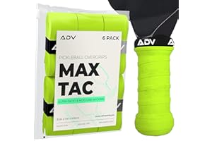 ADV TENNIS ADV MaxTac Tacky Pickleball Grip Tape - 6 & 12-Pack - Extremely Sticky Non-Slip Pickleball Overgrip - Razor-Thin & Easy to Use Pro Pickleball Paddle Grip Tape