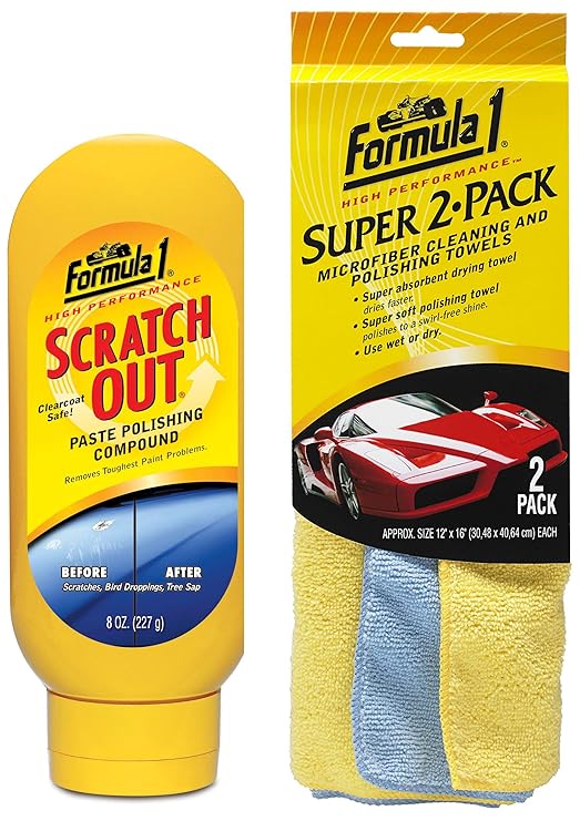Formula 1 Car Scratch Remover Kit (Scratch Out Paste 227g, Super 2Pack