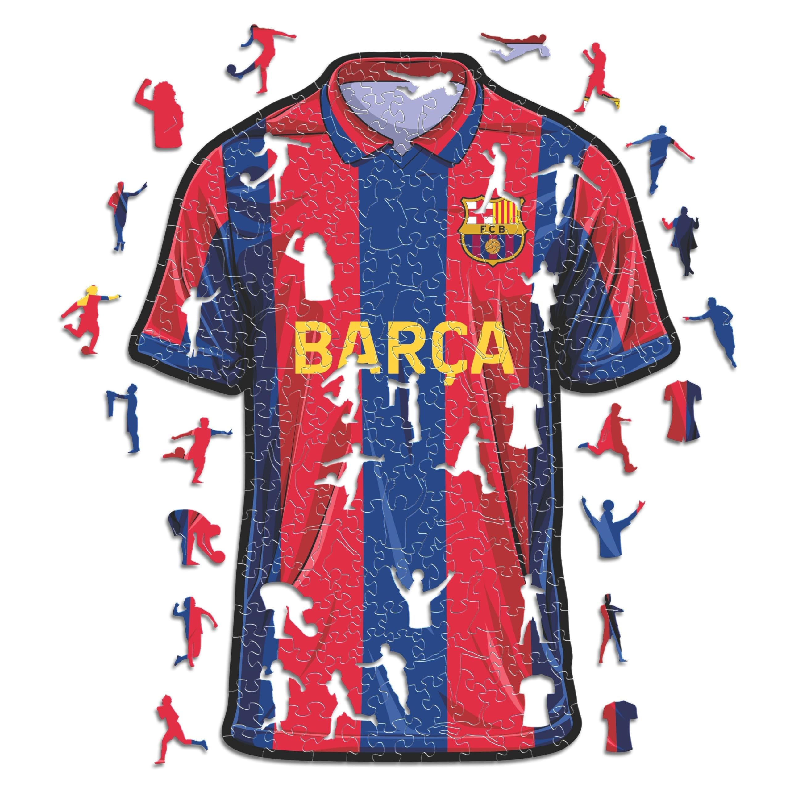 Iconic Puzzles - Barcelona Jersey, Officially Licensed Wooden Puzzle, 100% Sustainable, Gift for Adults and Children, Size S, 150 Pieces — image 1