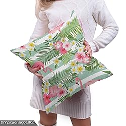 Ambesonne Flamingo Fabric by The Yard, Flamingos