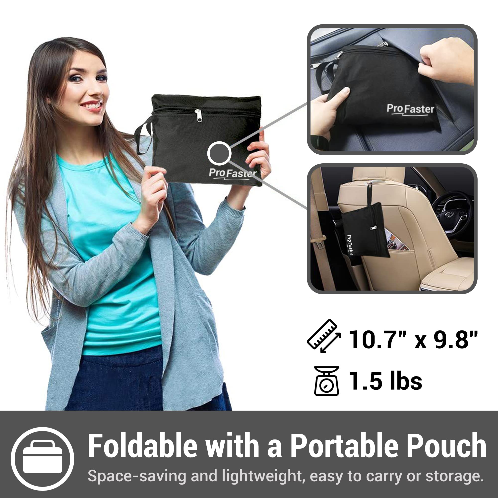 Car Seat Travel Bag Backpack for Air Travel - Karfast Universal Infant Carseat Gate Check Bag Cover for Airplane, Foldable with Pouch, Black