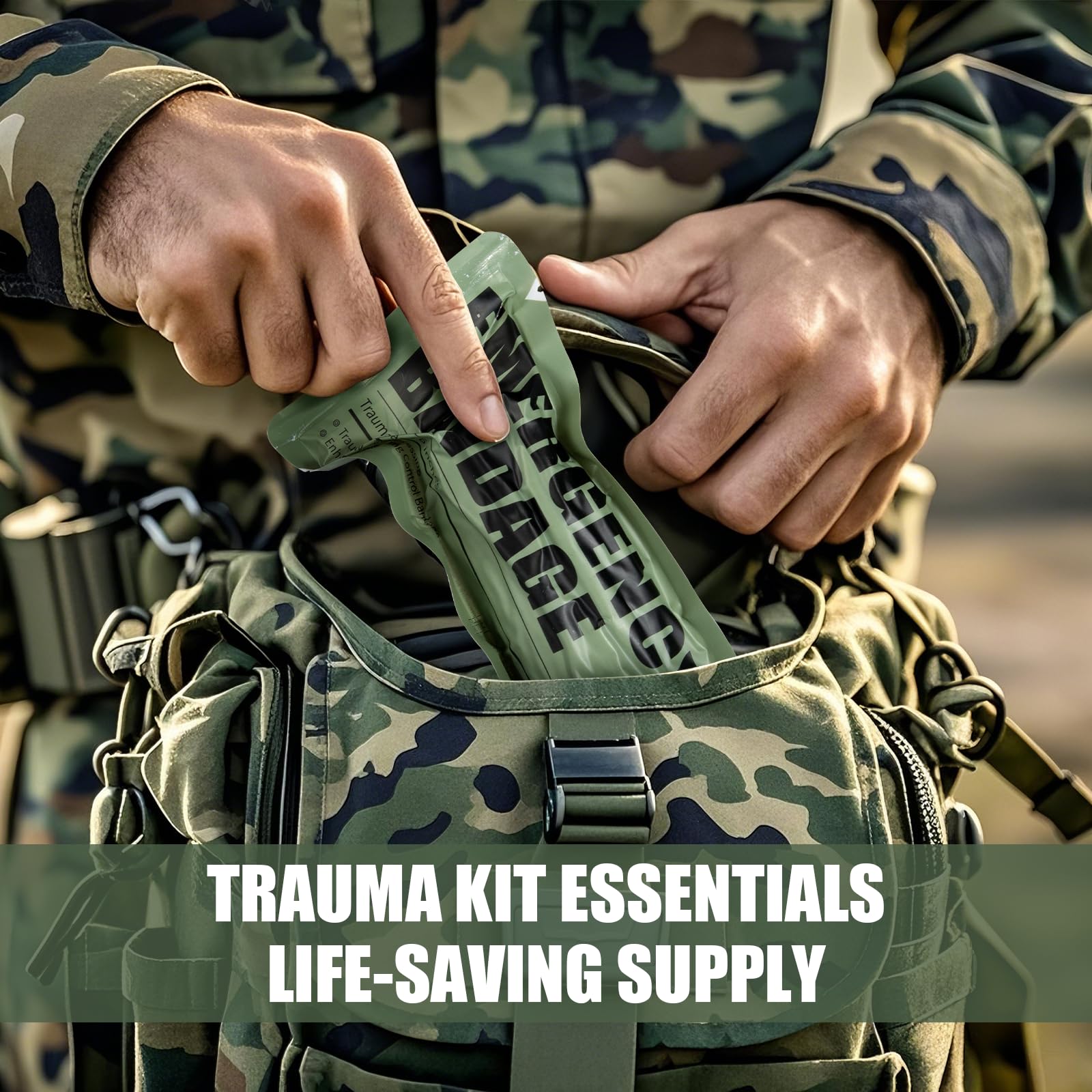 6" Israeli Bandage, Israelischer Verband, Druckverband für Wunden, Medizinischer, Steriler Verschluss, Medizinische Verbandskisten mit IFAK (2 PCS) 6