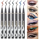 UCANBE 7 Colors Shimmer Liquid Eyeliner Makeup Set, Metallic Satin Finish Colorful Sparkling Eye Liner Pen, Long Lasting High Pigmented with Waterproof & Smudge Proof Formula