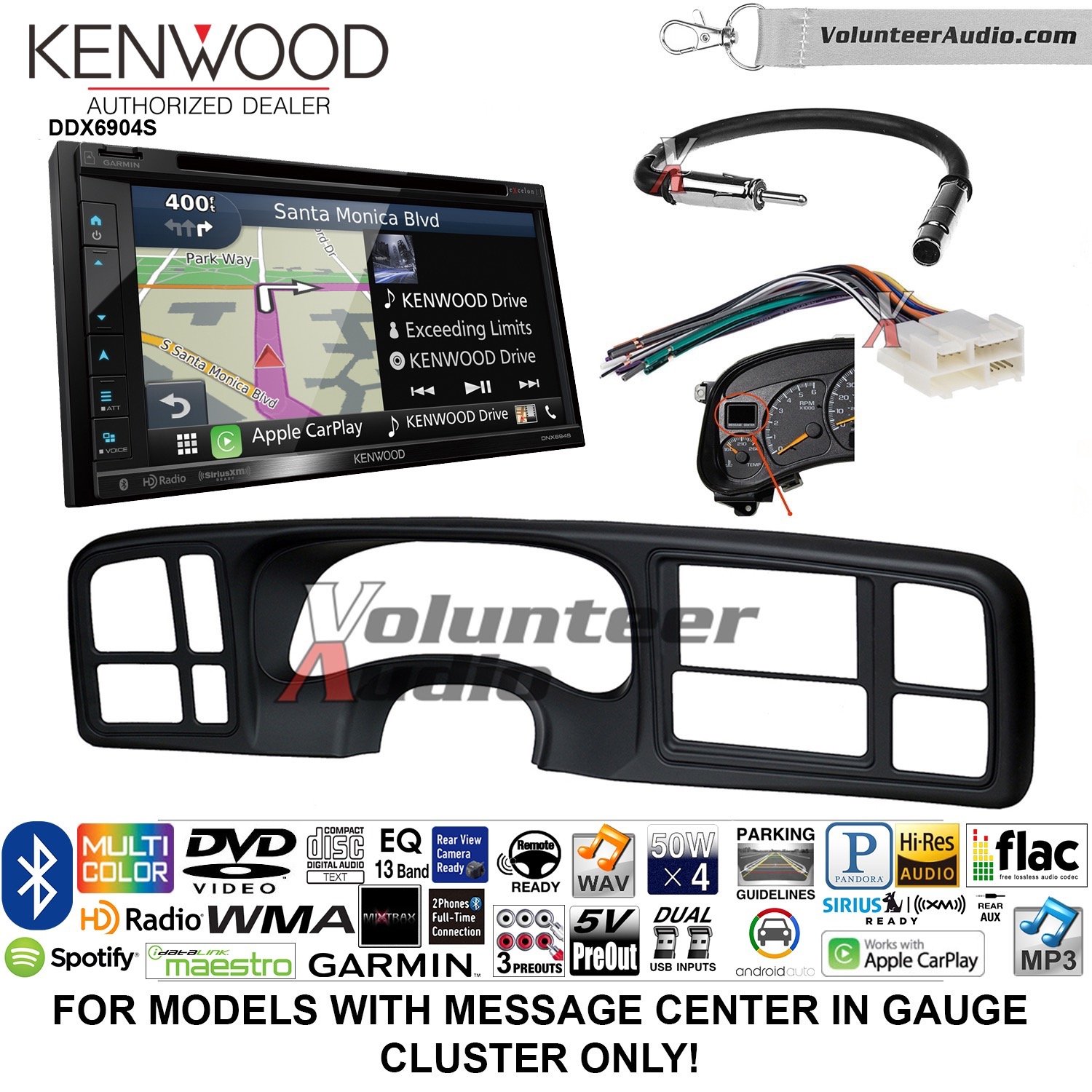 時間指定不可 ボランティアオーディオケンウッドexcelon Dnx694sダブルdinラジオインストールキットwith Gpsナビゲーションシステムandroid自動apple Carplay Fits 1999 02 Silverado 1999 02 Tahoe 1999 02ユーコン B07bz5t3yd New限定品 Kfzsimon At
