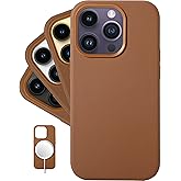 LONLI Classic - (for iPhone 14 Pro) - European Nappa Leather Case - Smoothen and Soften Over Time - Compatible with Magsafe - Saddle Brown