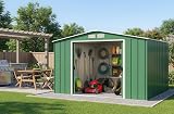 Duramax ECO 10 x 10 Metal Garden Shed Green Off-White Trim 15 Year Warranty view 4