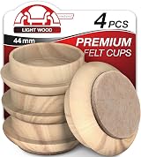 Medipaq Felt Castor Cups 4x Small 44mm Light Wood Grain Protect Floors