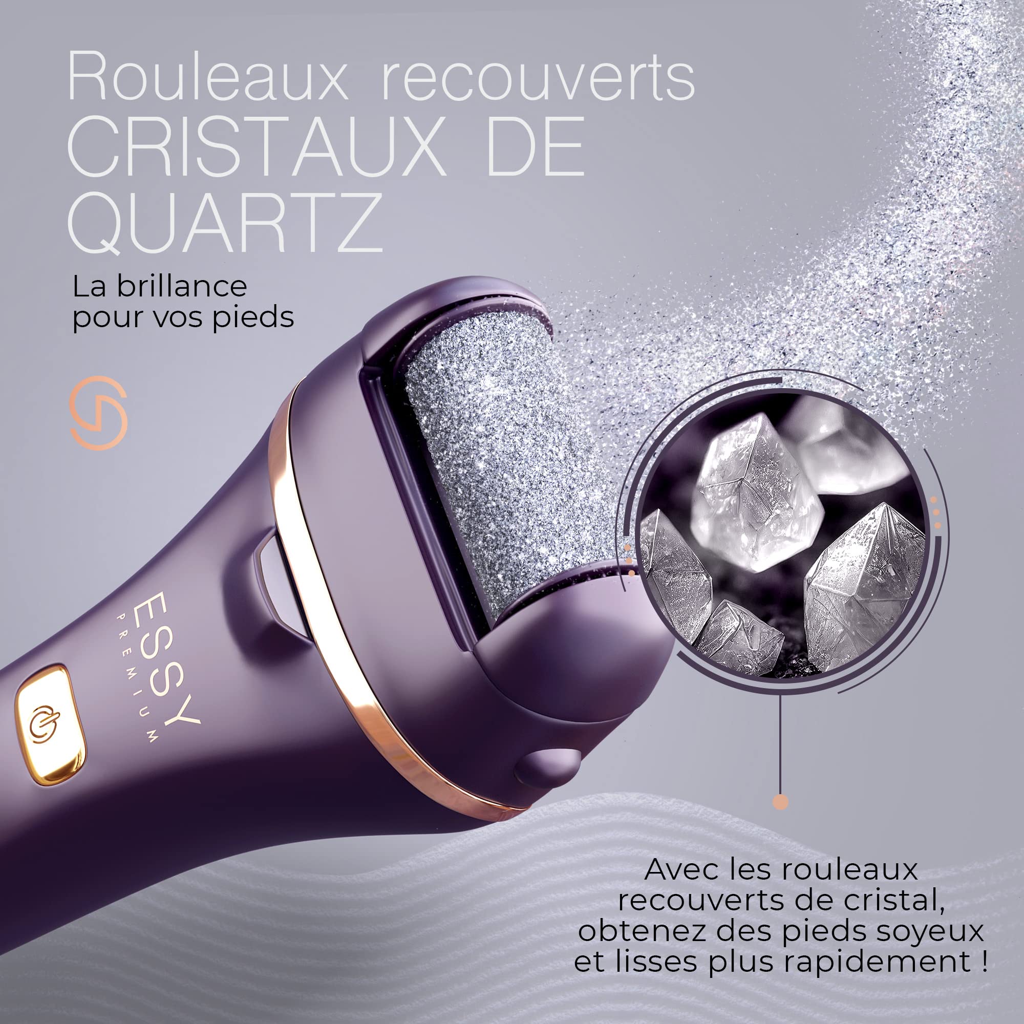 Lime à Pieds Électrique avec 5 Rouleaux de Rechange (Violette)