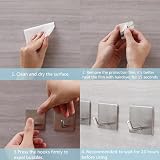 Vista Self Adhesive Hooks Stainless Steel Waterproof 4 Pack for Hanging view 4