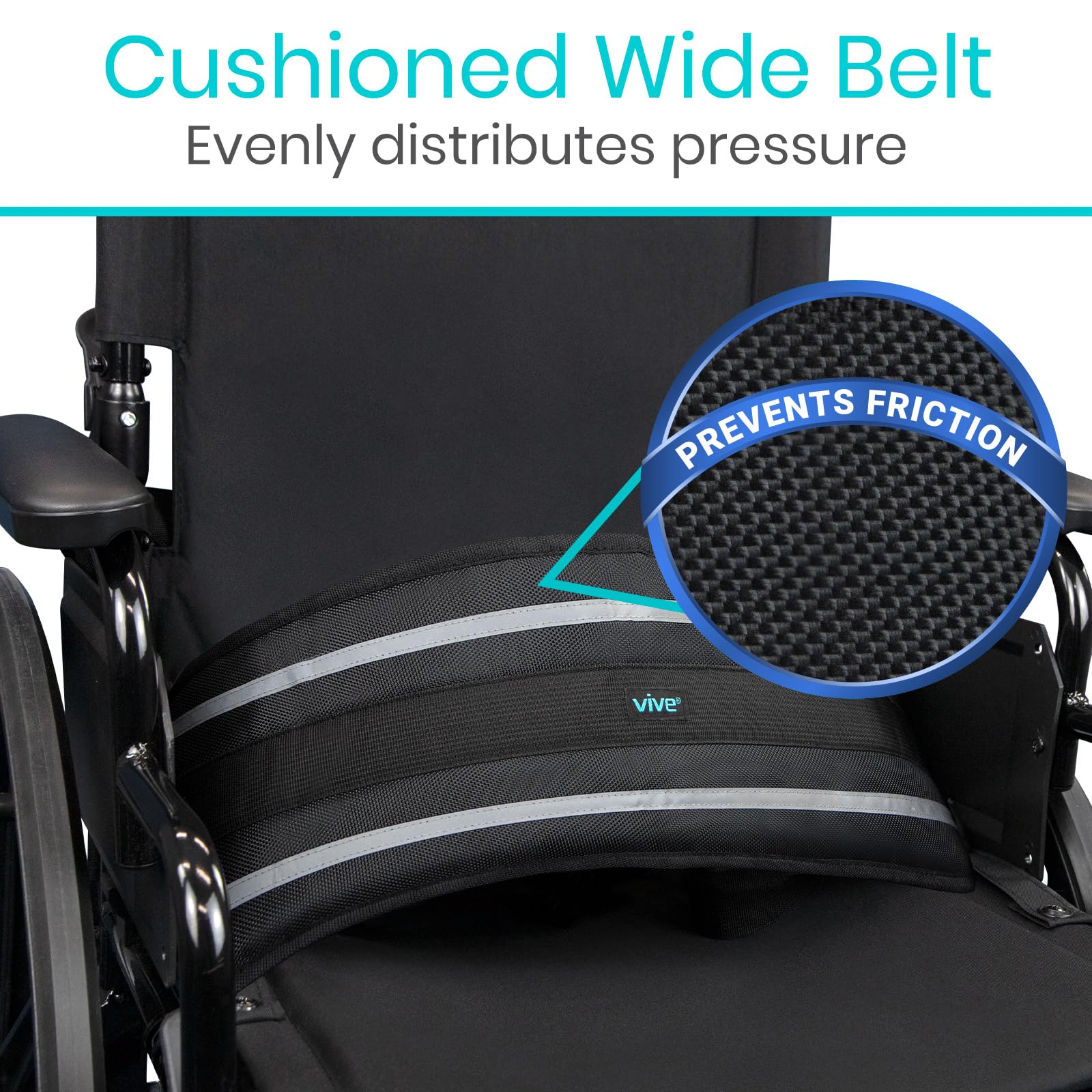 Vive Wheelchair Seatbelt - Safety Belt For The Elderly - Harness For Adults - Adjustable Straps For Chair/Bed Restraint - Patients Care - Falling out Prevention - For The Elderly, Pregnant & Paralyzed