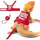 TUKOAW Bearded Dragon Harness and Leash Set, Escape Proof Reptile Vest | Adjustable Lizard Harness with 5 ft Short Leash for Walking Outdoor