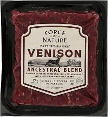Force Of Nature Meats, Venison Ground Liver Heart Frozen Grass Fed, 14 Ounce