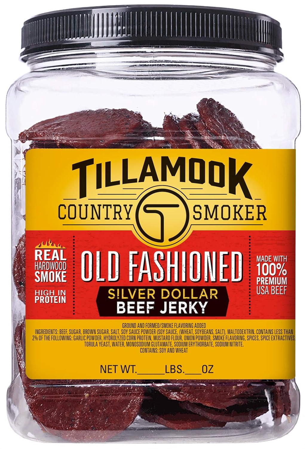 Tillamook Country Smoker Tillamook Real Hardwood Smoked Old Fashioned Silver Dollar Beef Jerky 13oz Resealable Jar