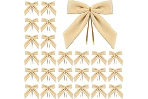 Artmag 24 Pcs Velvet Christmas Bows for Christmas Tree, Wreath, Garland, Gift Wrapping, Crafts, Wedding, Party, Twist Tie Bow