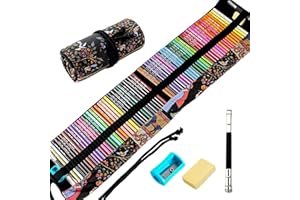 VIKAVAS 72 Colored Pencils Set with Roll Up Canvas Case for Adult Coloring Books, Drawing, Sketching, Pretty Gift for Adults&Kids