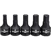 GEARWRENCH 5 Pc. 3/4" Drive Hex Bit Impact Socket Set, Metric - 84968