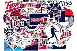 JOL 25 PCS Minnesota American Twins Baseball Stickers for Water Bottle, Laptop, Bicycle, Computer, Motorcycle, Travel Case, Car Decal Decoration Sticker