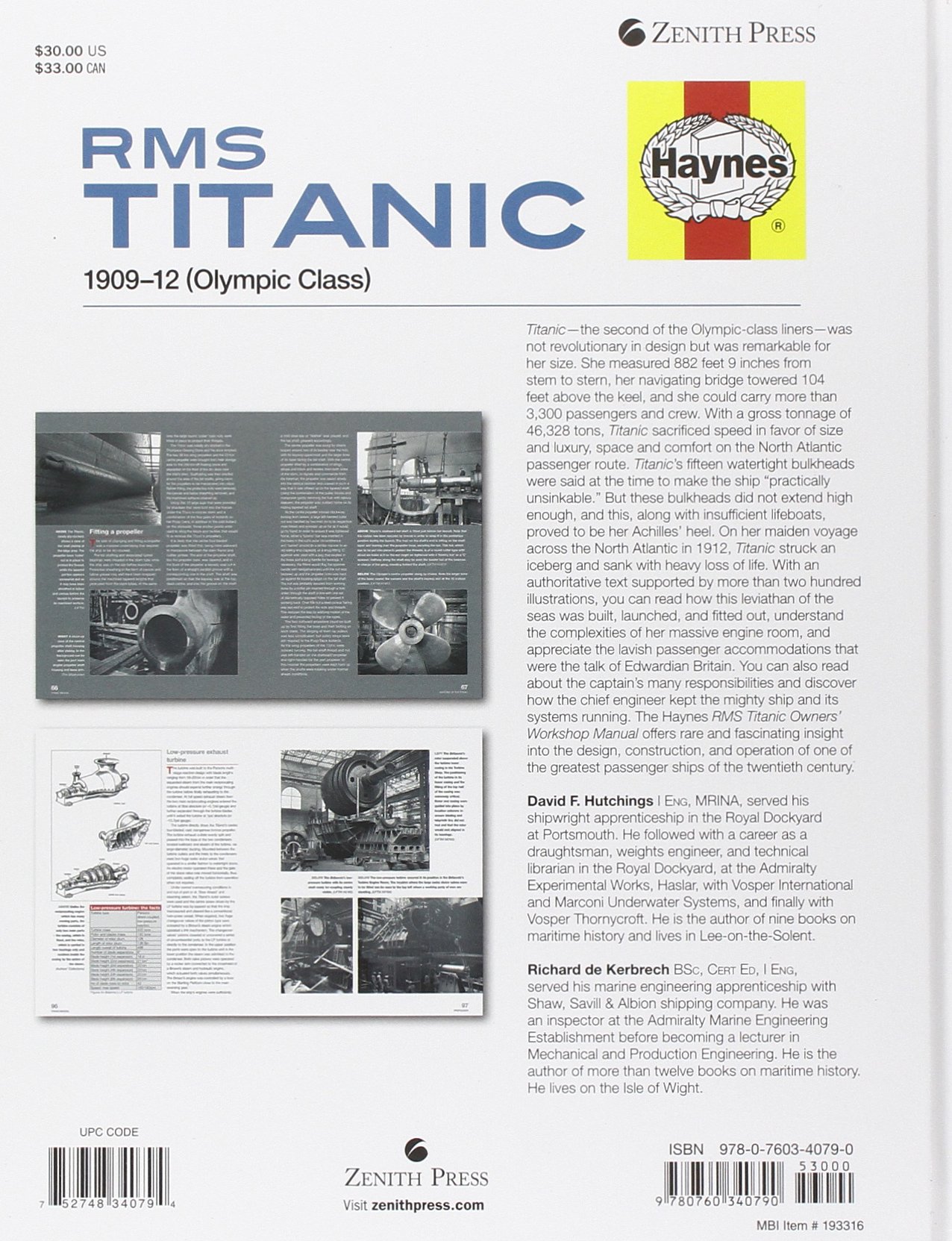 RMS Titanic Manual: 1909-1912 Olympic Class (Haynes Owners Workshop Manuals  (Hardcover)): David Hutchings, Richard de Kerbrech: 9780760340790:  Amazon.com: ...
