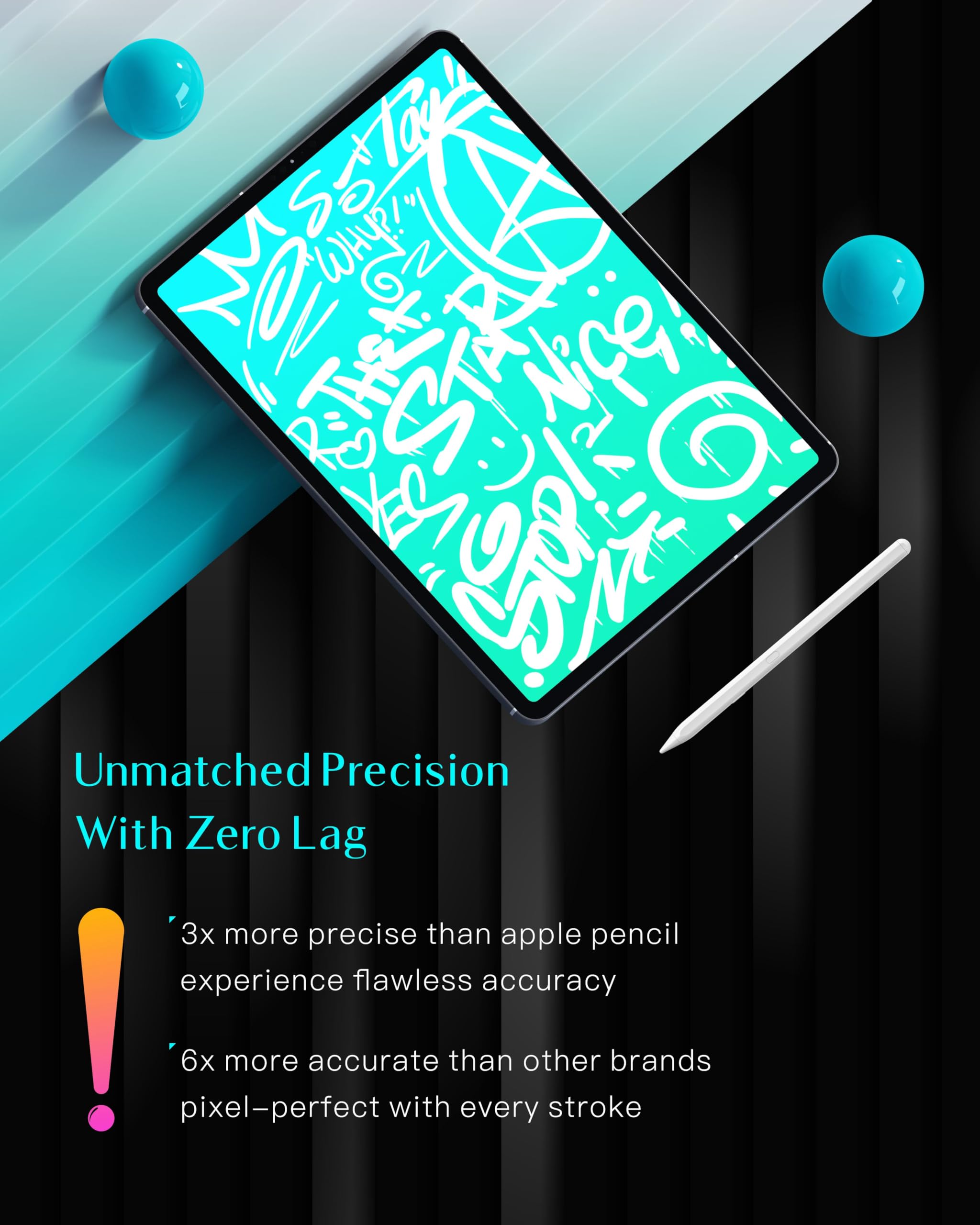 Stylus Pen for Apple iPad 2018-2025, Compatible with Pencil, 3X Battery Life, USB-C Fast Charging, Tilt & Palm Rejection, for iPad 6-11th, Pro 11/12.9/M4, Air 3/4/5/M2/M3, Mini 5/6/7 – White