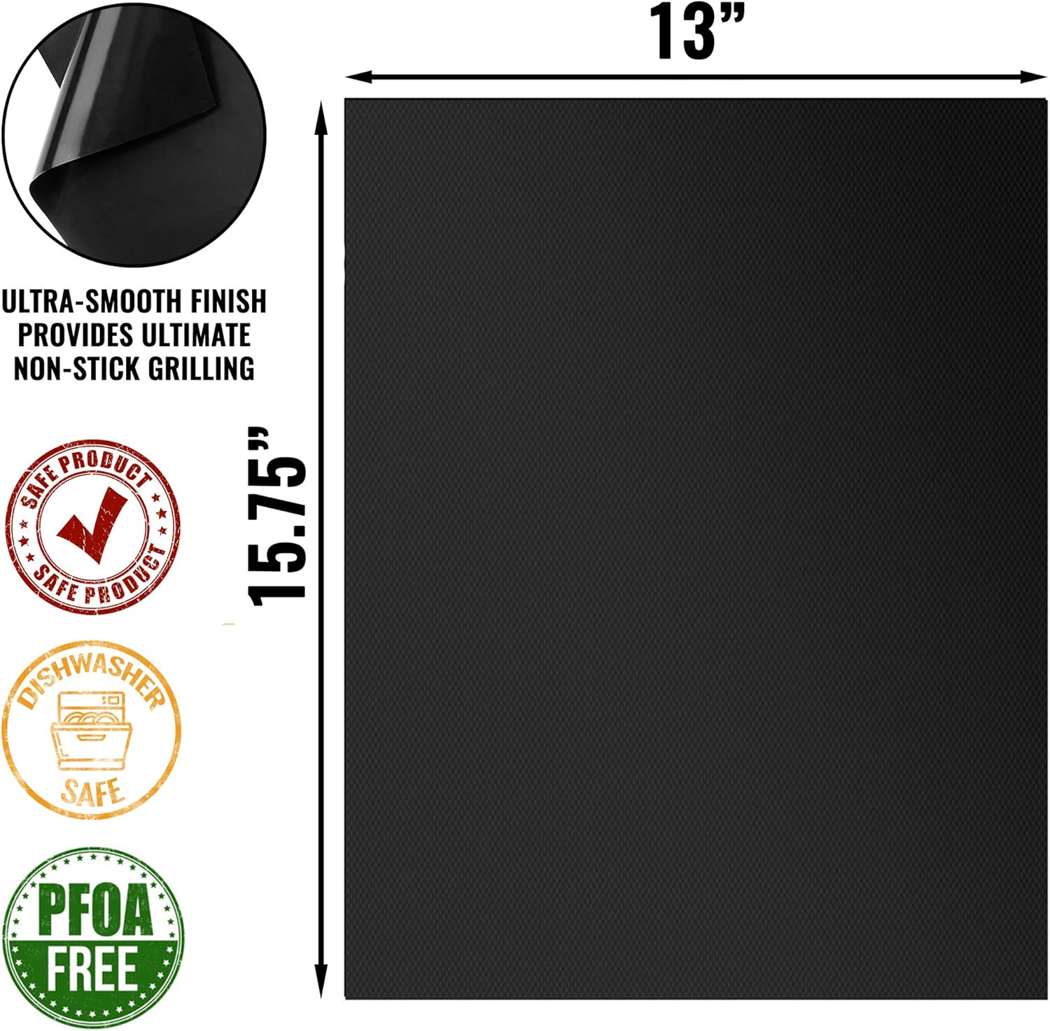 Grillaholics Grill Mat - Set of 2 Heavy Duty BBQ Grill Mats - Non Stick, Reusable, and Easy to Clean Barbecue Grilling Accessories - Lifetime Manufacturers Warranty : Garden & Outdoor