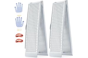 WheelX Aluminum Loading Ramps, 1900Lbs Capacity, 7.5ft Trunk Ramps for Pickup Trucks, Trailers Ramp with Load Straps for ATV/UTV, Lawn mowers,Tractors, Motorcycles, 91" L x 11.4" W, 2Pcs