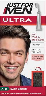 Just For Men AutoStop Hair Colour A45 Dark Brown - Foolproof Grey Coverage