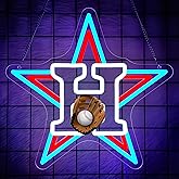 Baseball Neon Sign for Wall Decor - Team Merch Neon Acrylic USB Powered LED Wall Art Decor, Light Up Sign Dimmable, for Man Cave College Bedroom Game Room Bar Club Party 13.78" × 13.31"