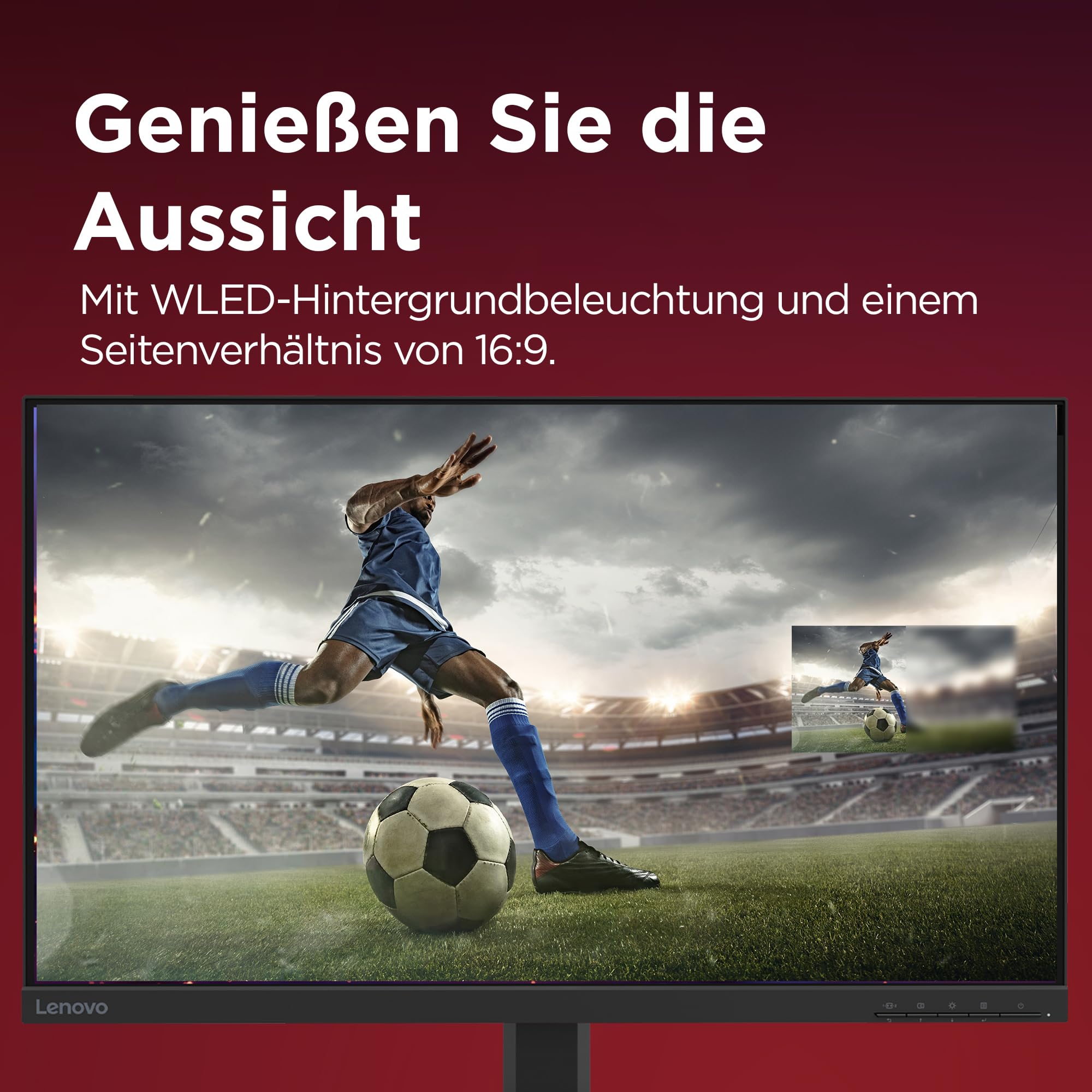 Lenovo L27-41 | 27'' Full HD WLED Monitor | 1920 x 1080 | 16:9 | 100Hz | 4ms Reaktionszeit | HDMI | VGA | 3-seitig IPS Panel | Raven schwarz | 4.1 kg 4