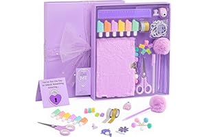 Happy LolliME Purple DIY Journal Kit for Girls – 300+ Pieces! Lockable Fuzzy Diary, Markers, Stickers & Empowering Pages – Gift Box for Tweens & Teens – Creative Journaling Set
