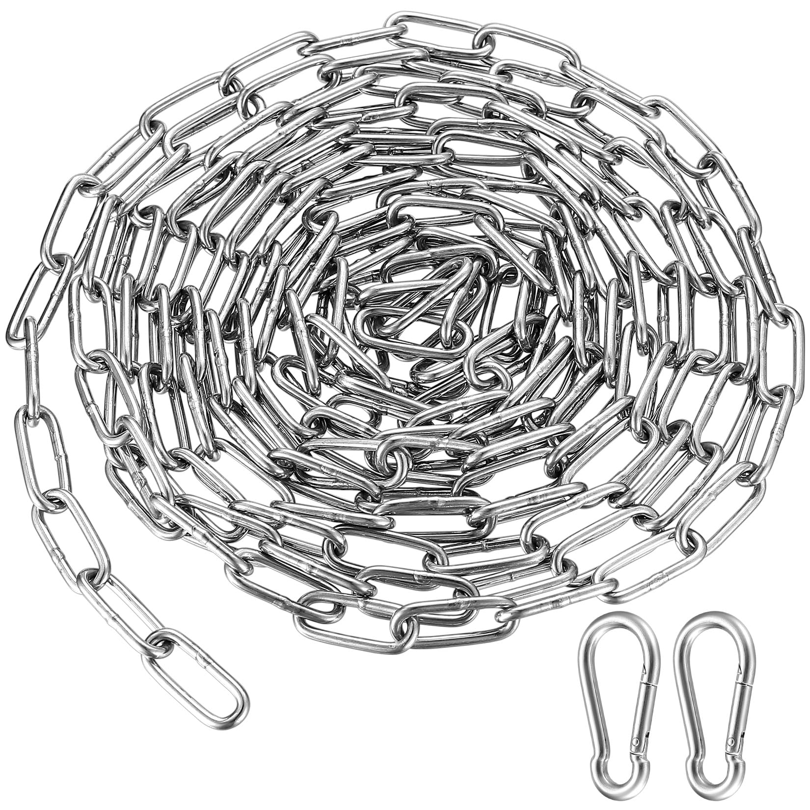 Stainless Steel Chains - Heavy Duty Welded Link Security Chains, Galvanized Steel, 3mm x 4m, Ideal for Fence, Gate, Door, Bike, Bicycle, Swing, Lock, Lift