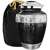 Everlight Memorials Forever After Black Cremation Urn for Human Ashes - Large Decorative Urn for Adult Men & Women - Burial Urns for Adult Human Ashes