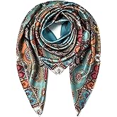 SHIROUYU 100% Mulberry Silk Scarf 43" Large Square Scarf Large Shawl - Women's Silk Oversized Headband - With Gift Packed