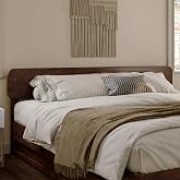 AFI, Florence Adjustable Modern Round King Solid Wood Headboard, Walnut