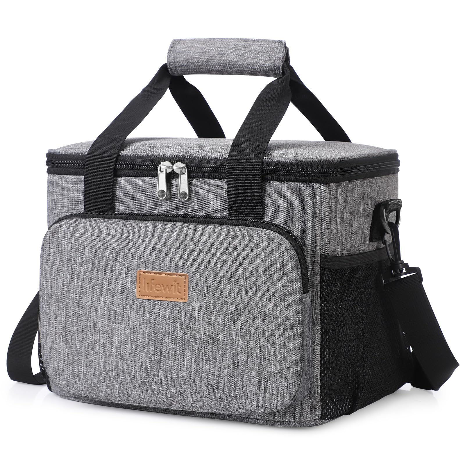 Lifewit Lunch Bag 9L 12 Can Insulated Lunch Box Soft Cooler Cooling Tote for Adult Men Women, Grey